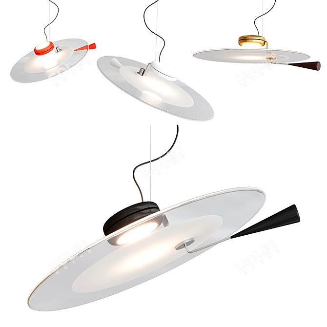 Modern Glass Pendant Lamp Stilnovo 3D model image 1