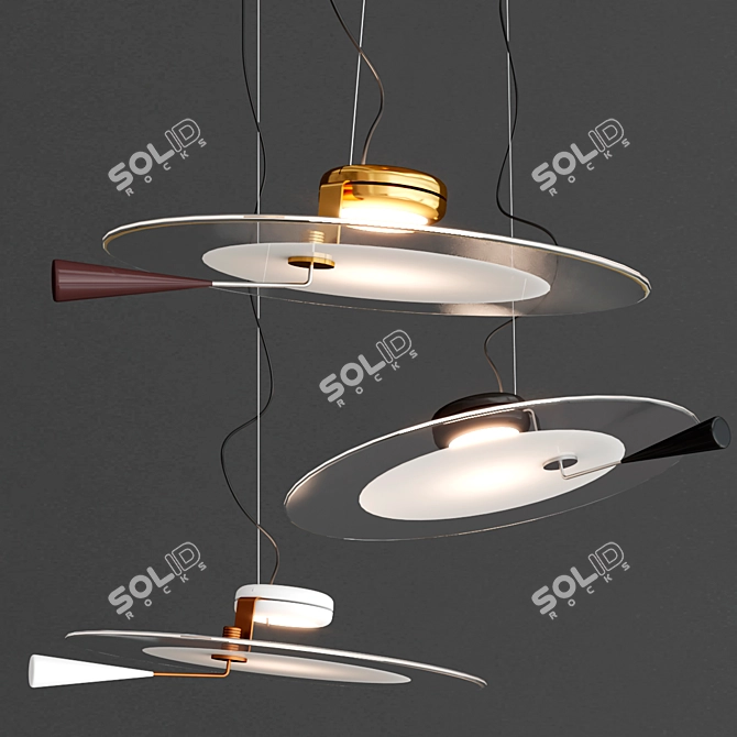 Modern Glass Pendant Lamp Stilnovo 3D model image 2