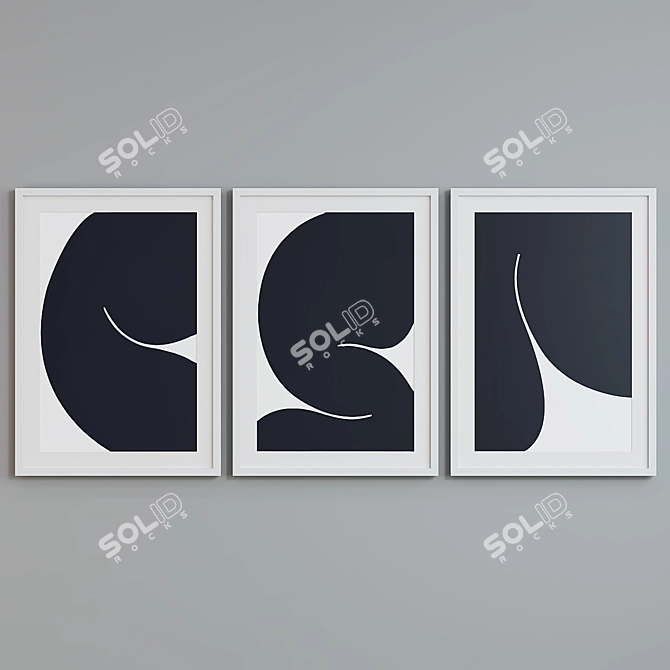 Modern Abstract Picture Frame Set 3D model image 2