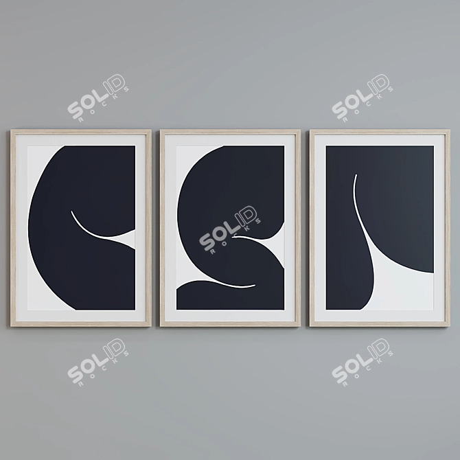 Modern Abstract Picture Frame Set 3D model image 3