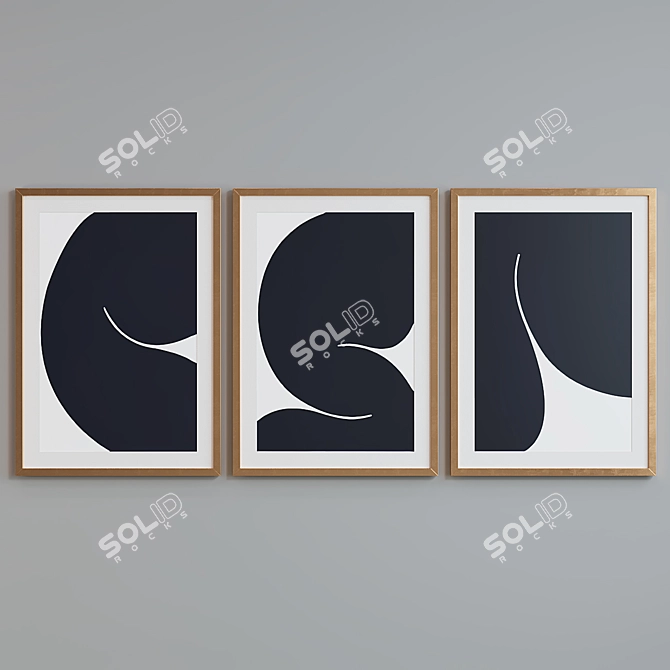 Modern Abstract Picture Frame Set 3D model image 4