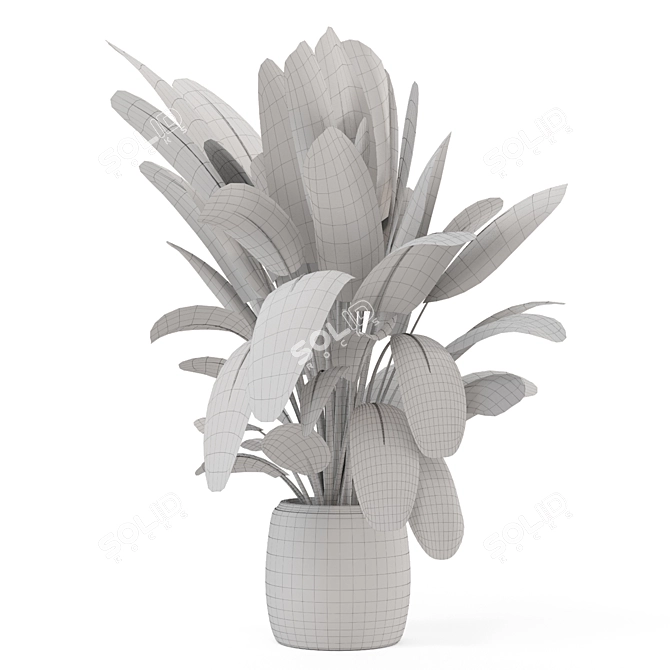  Handmade Stone Pot Indoor Plants 3D model image 5