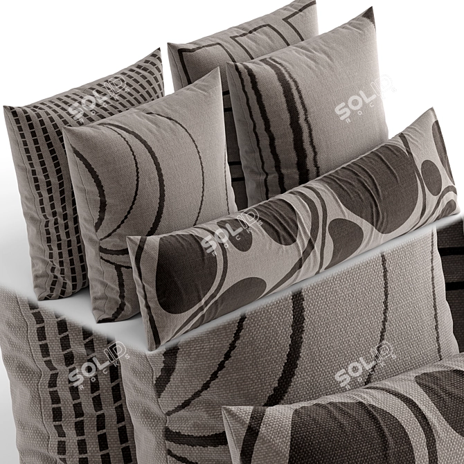 Geometric Pattern Throw Pillow 3D model image 2