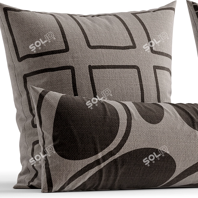 Geometric Pattern Throw Pillow 3D model image 3