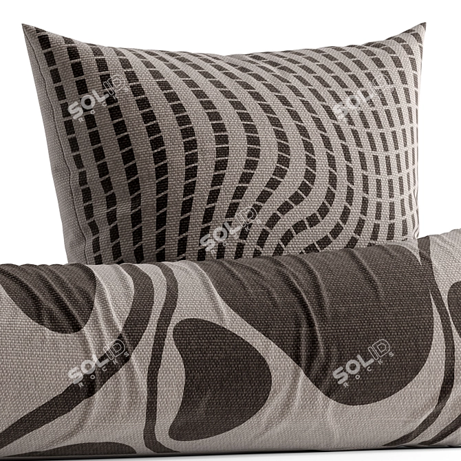 Geometric Pattern Throw Pillow 3D model image 4