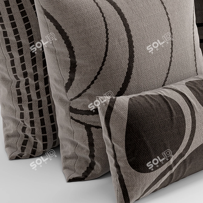 Geometric Pattern Throw Pillow 3D model image 6