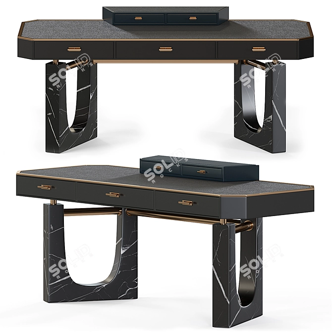 Modern Executive Lincoln Desk - 2015 3D model image 1