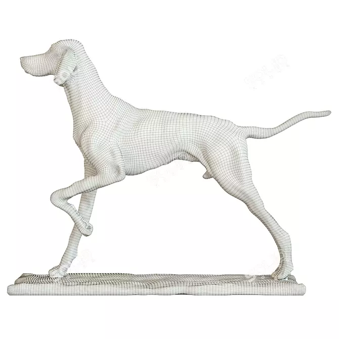 Pointing Dog Figurine 3D model image 3