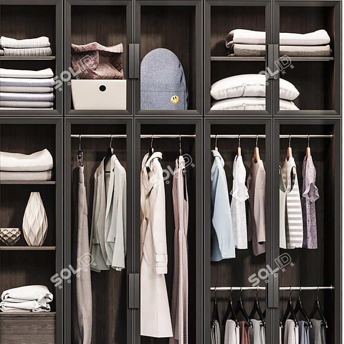 Modern Wardrobe Set with PAX Fillings 3D model image 4