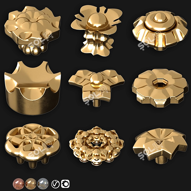 Elegant Door Knobs Collection 0028 3D model image 3