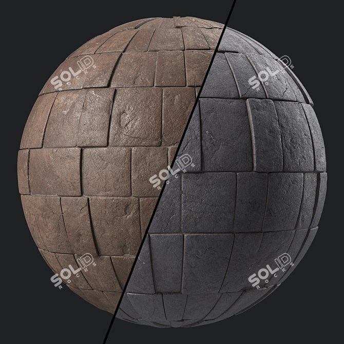 Artisan Slate Wall 4K Texture 3D model image 1