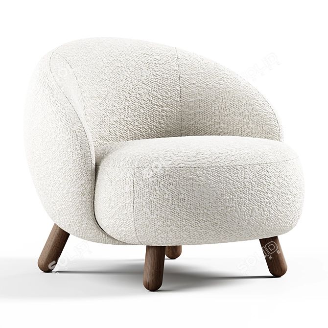 Seamless Textured V-Ray Armchair 3D model image 1