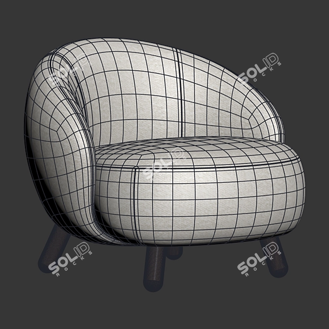 Seamless Textured V-Ray Armchair 3D model image 8
