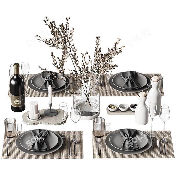 Modern Tableware Set 2018 3D model image 1