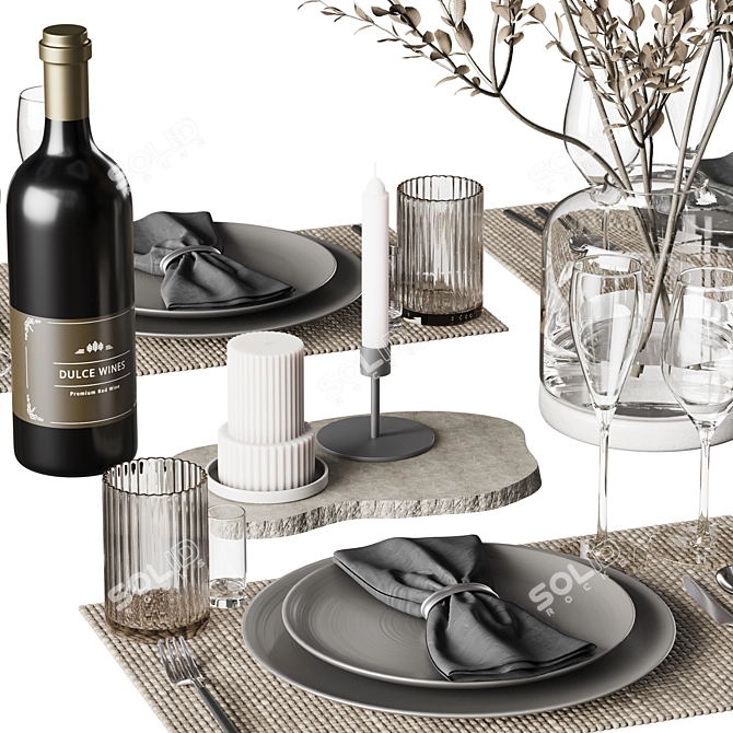 Modern Tableware Set 2018 3D model image 3