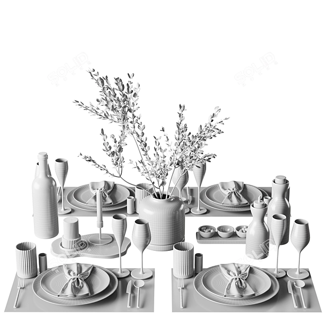 Modern Tableware Set 2018 3D model image 4