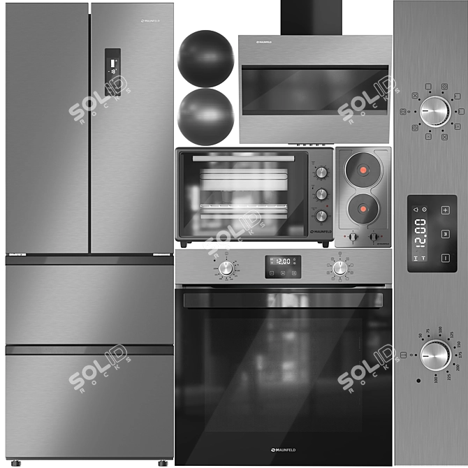 Modern Kitchen Appliance Set 3D model image 1