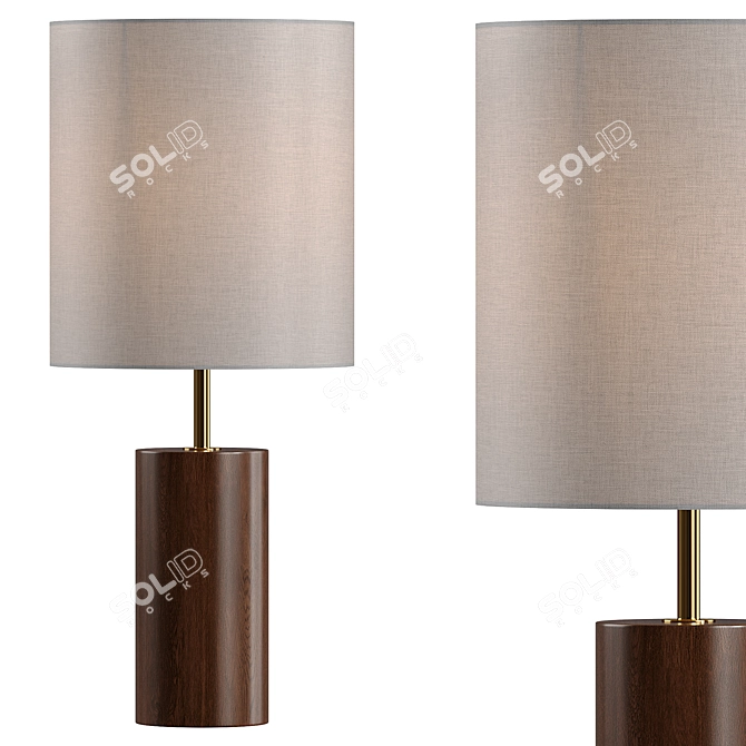 Modern Wood Table Lamp 3D model image 1