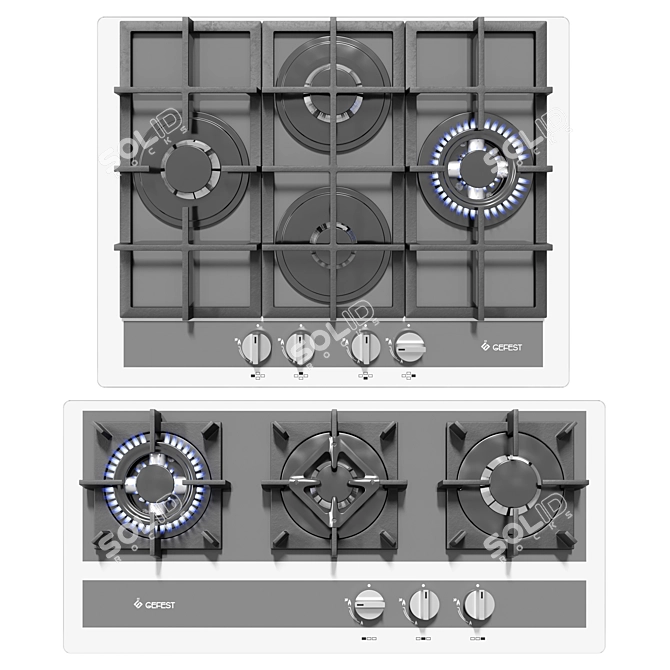 Modern Gefest Kitchen Appliance Set 3D model image 4