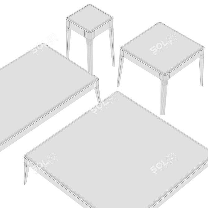 Sleek Porada Ziggy Coffee Tables 3D model image 3