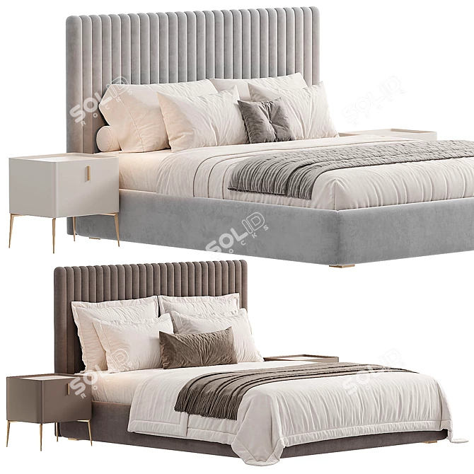 Modern Minimalist ARONA Bed Frame 3D model image 2