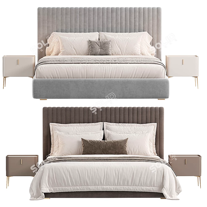 Modern Minimalist ARONA Bed Frame 3D model image 3