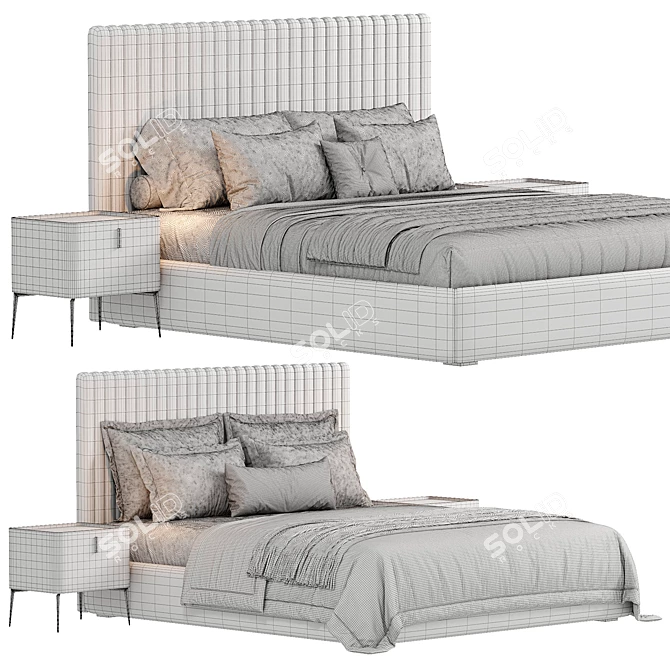 Modern Minimalist ARONA Bed Frame 3D model image 7