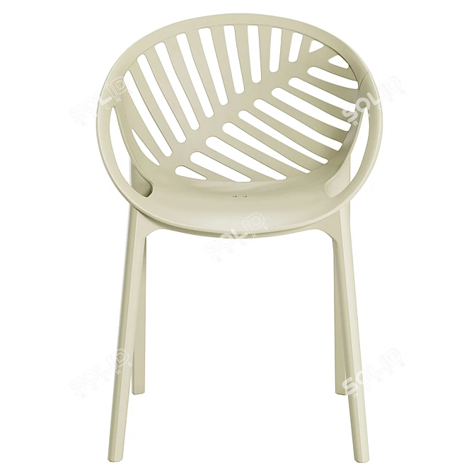 Monstera Chair, Beige-Green, 555x525xH820 mm 3D model image 2