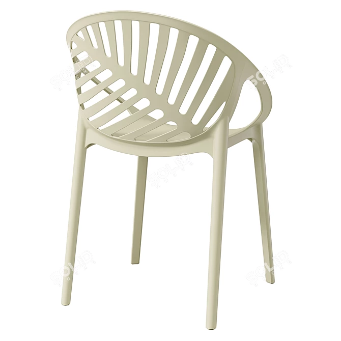 Monstera Chair, Beige-Green, 555x525xH820 mm 3D model image 3