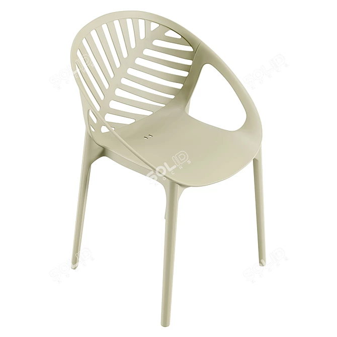 Monstera Chair, Beige-Green, 555x525xH820 mm 3D model image 4