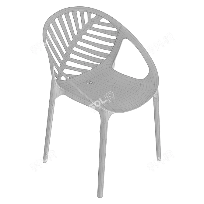 Monstera Chair, Beige-Green, 555x525xH820 mm 3D model image 5