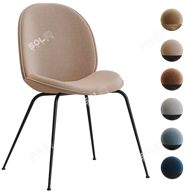 GUBI Beetle Chair: 6 Color Options 3D model image 2