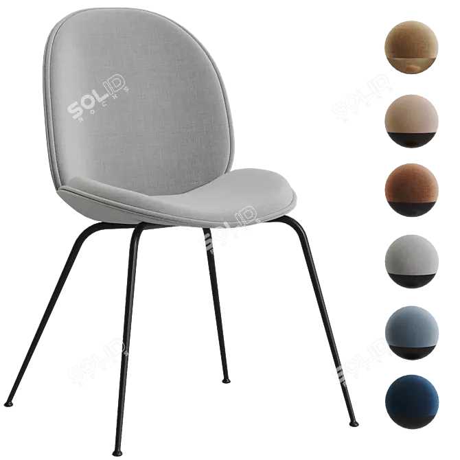 GUBI Beetle Chair: 6 Color Options 3D model image 4