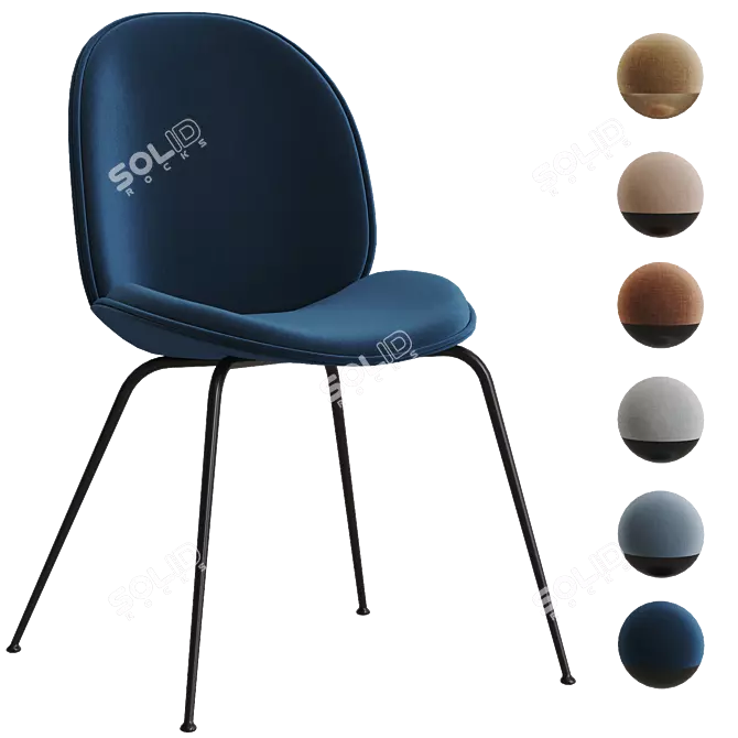 GUBI Beetle Chair: 6 Color Options 3D model image 6