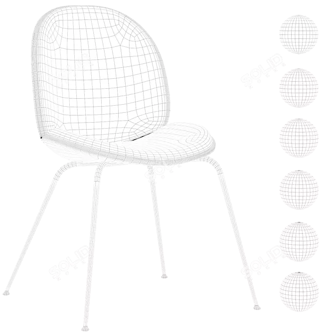 GUBI Beetle Chair: 6 Color Options 3D model image 7