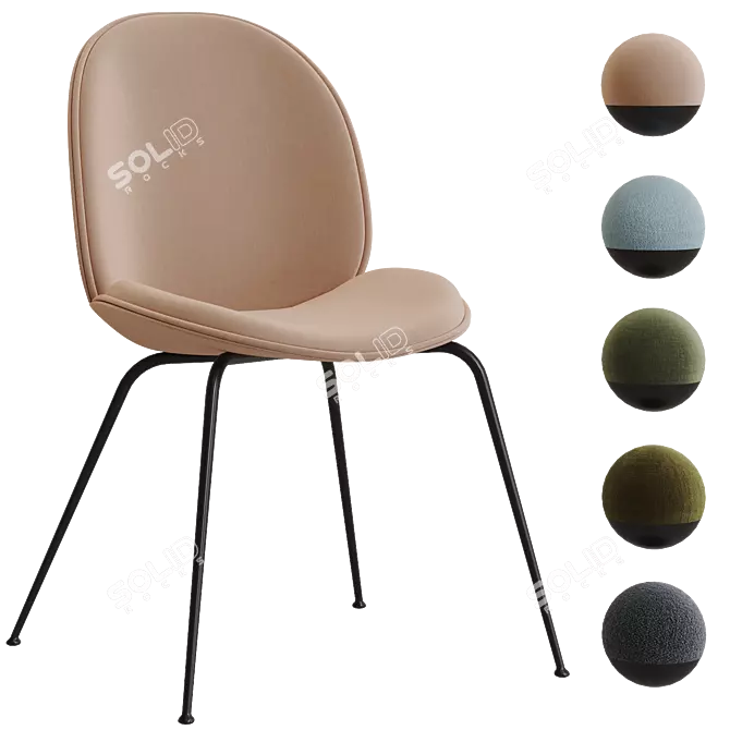 GUBI Beetle Dining Chair Variants 3D model image 1