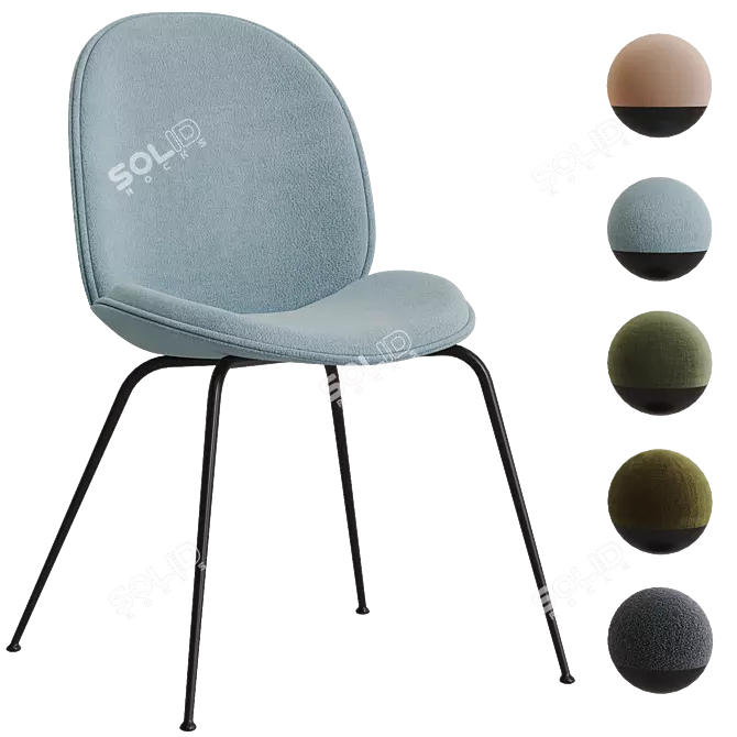 GUBI Beetle Dining Chair Variants 3D model image 2