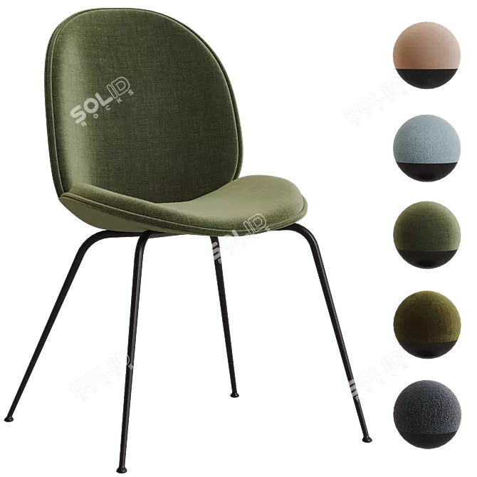 GUBI Beetle Dining Chair Variants 3D model image 3