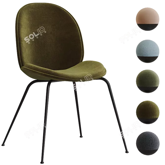 GUBI Beetle Dining Chair Variants 3D model image 4