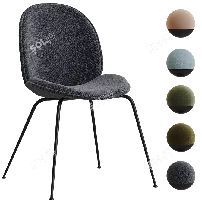 GUBI Beetle Dining Chair Variants 3D model image 5