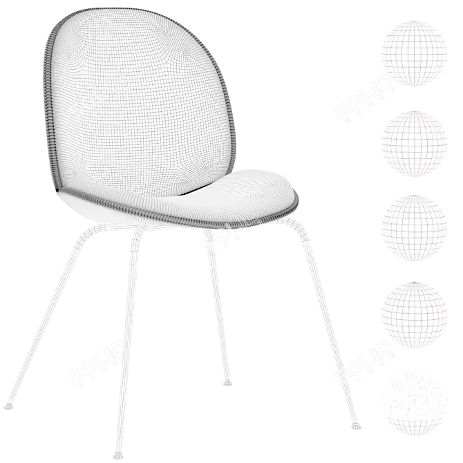 GUBI Beetle Dining Chair Variants 3D model image 6