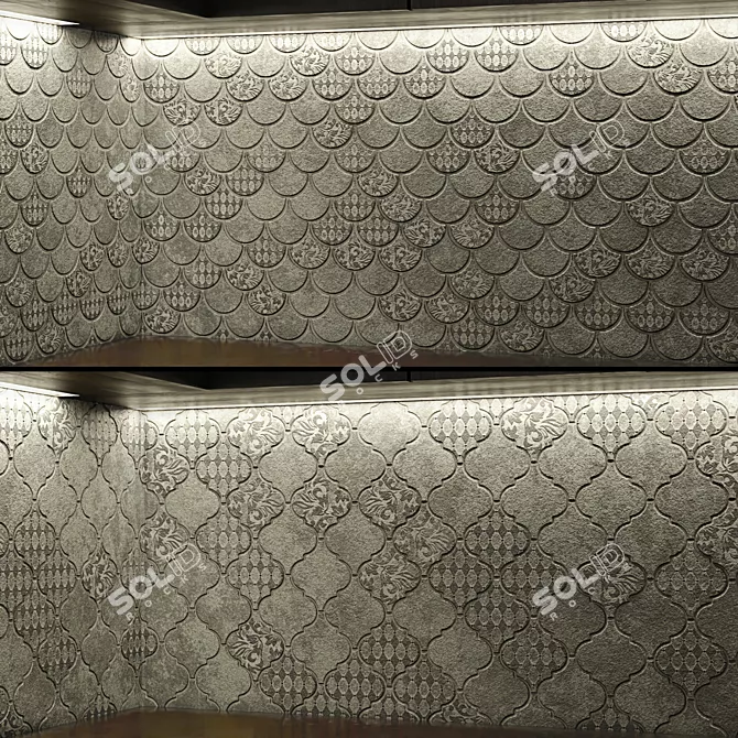 Metallic Mosaic Tile Texture Pack 3D model image 2