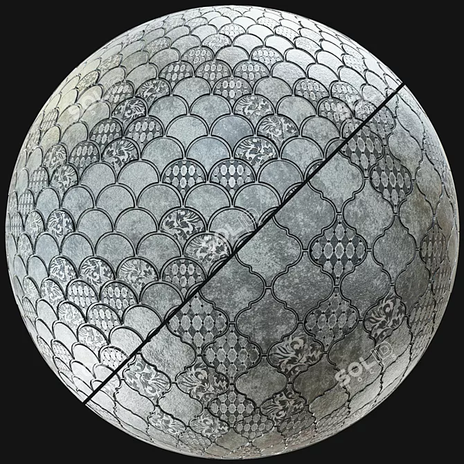 Metallic Mosaic Tile Texture Pack 3D model image 3