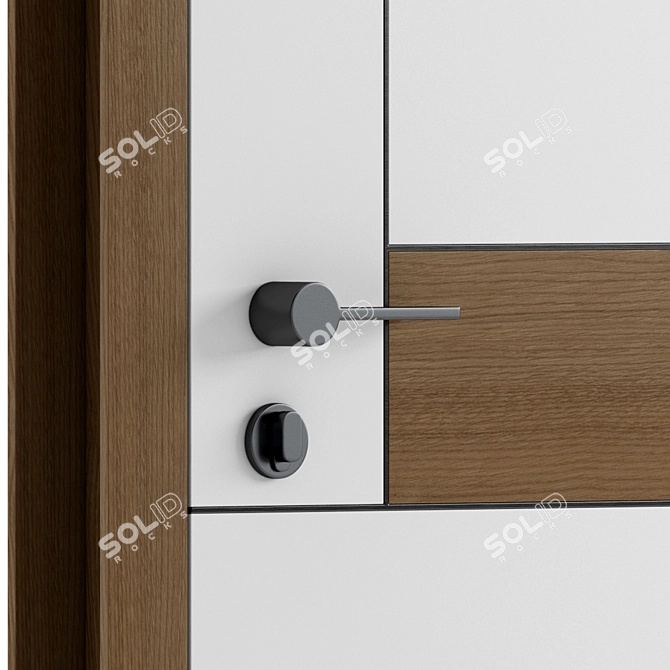 Wood Texture Interior Doors Set 3D model image 3