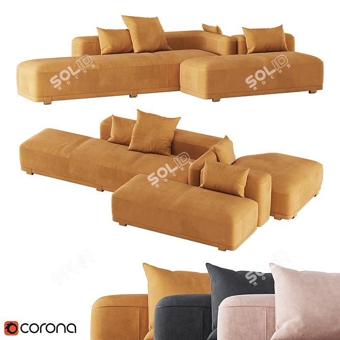 Juliette Sofa Set by Baxter 3D model image 1