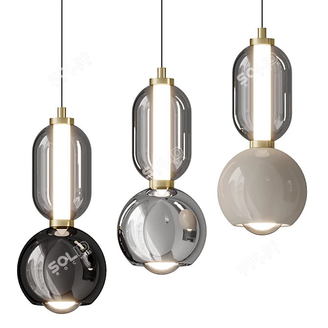 Glossy PBR Pendant Lamp 3D model image 1