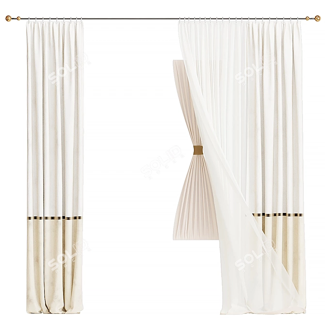 Elegant Window Treatment Piece 3D model image 1