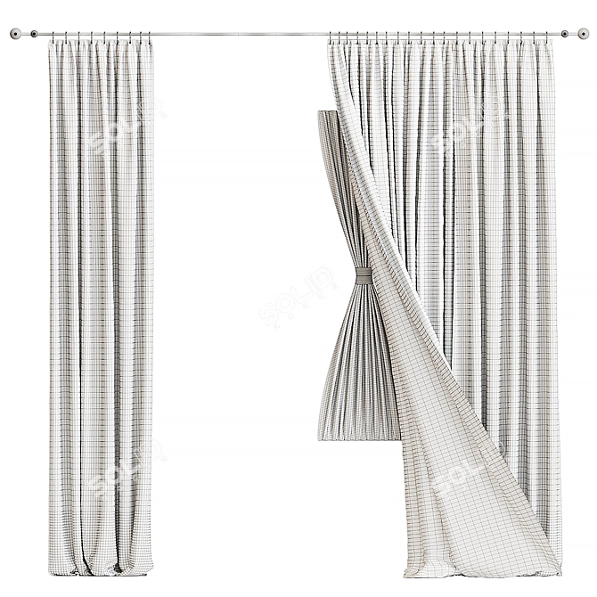 Elegant Window Treatment Piece 3D model image 2