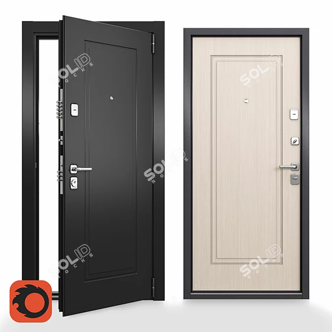 Ultimate Security Door Solution 3D model image 1