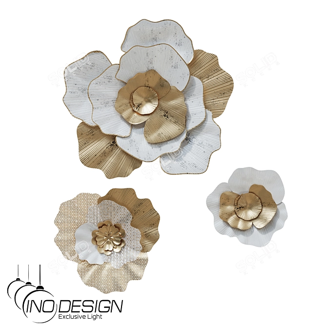 Modern Metal Wall Art Decor 3D model image 1